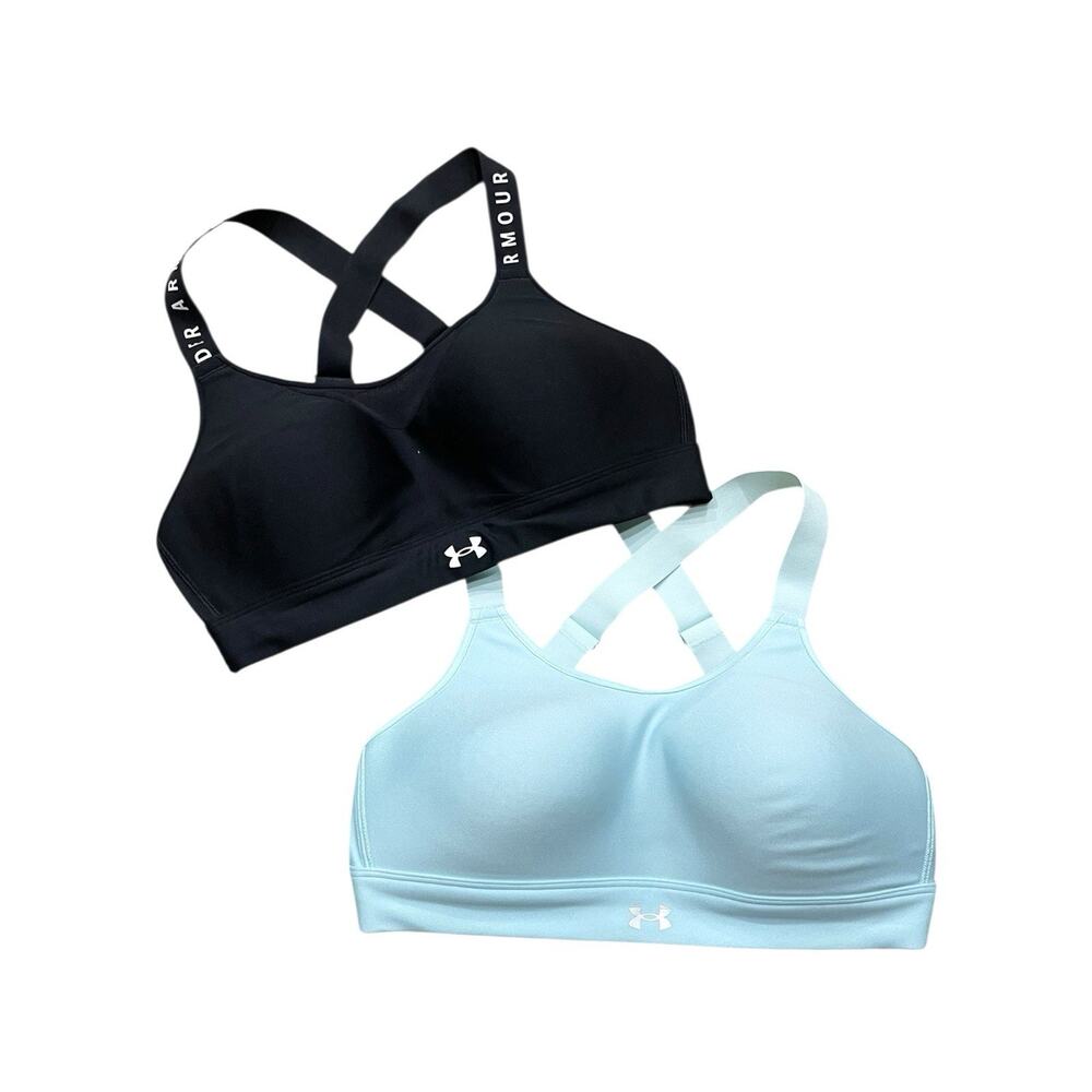 Under Armour Continuum Mid Sports Bras Womens Sz M Crossback Adjustable Fitted